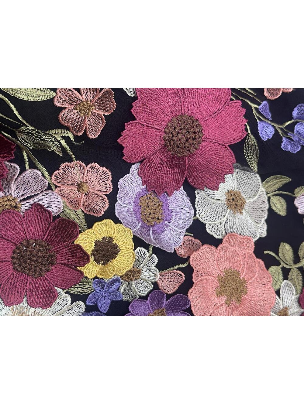 Womens Sz M Jessakae Jubilee 3D Flower Applique on Black Dress Fairycore Garden - Picture 11 of 12